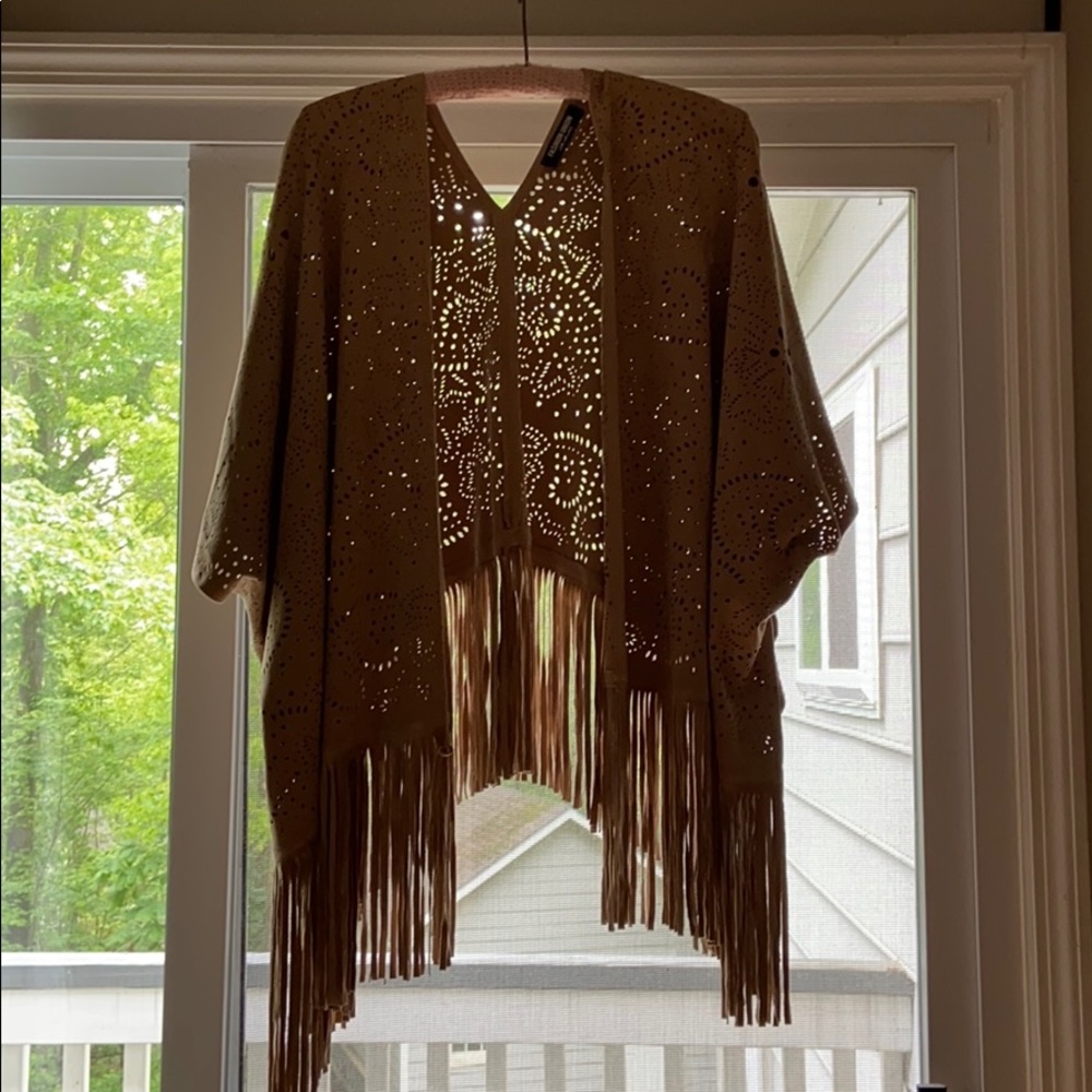 Cute Tan Tasseled cover up